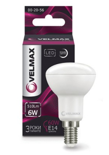 Лампа світлодіодна Velmax R50, 6Вт, E14, 4100К (4823051514953)